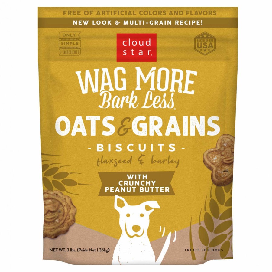 Dog Cloud Star | Cloud Star Wag More Bark Less Oats & Grains Crunchy Peanut Butter Dog Treats