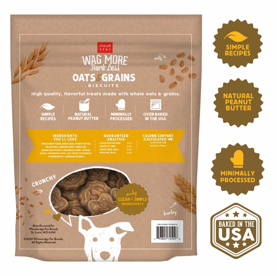 Dog Cloud Star | Cloud Star Wag More Bark Less Oats & Grains Crunchy Peanut Butter Dog Treats