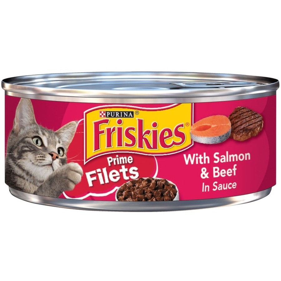 Cat Friskies Wet Food | Friskies Prime Filets With Salmon & Beef In Sauce Canned Cat Food