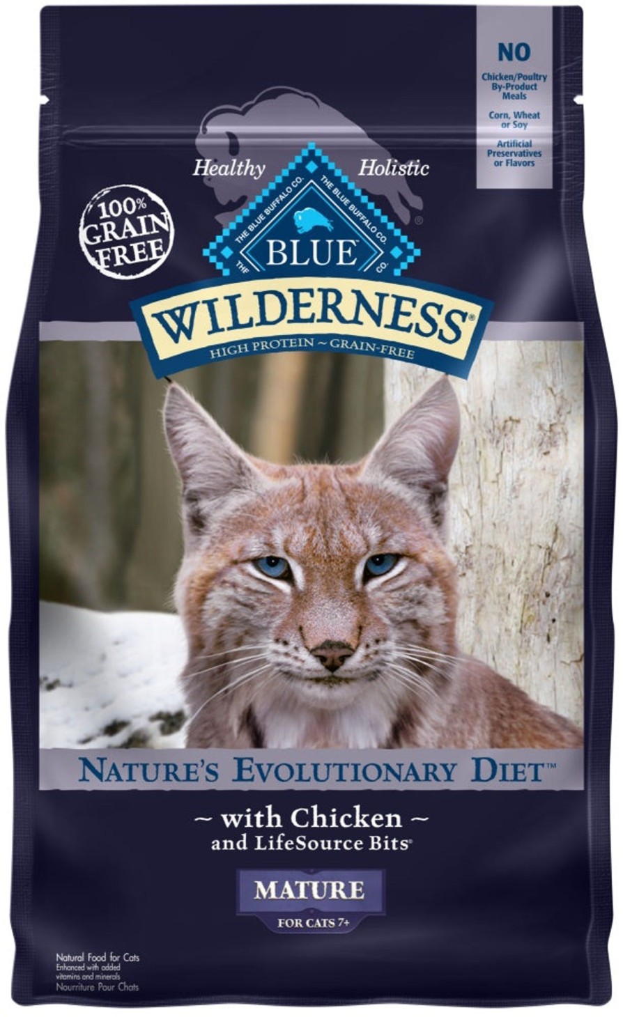 Cat Blue Buffalo Dry Food | Blue Buffalo Wilderness High-Protein Grain-Free Mature Chicken Recipe Dry Cat Food