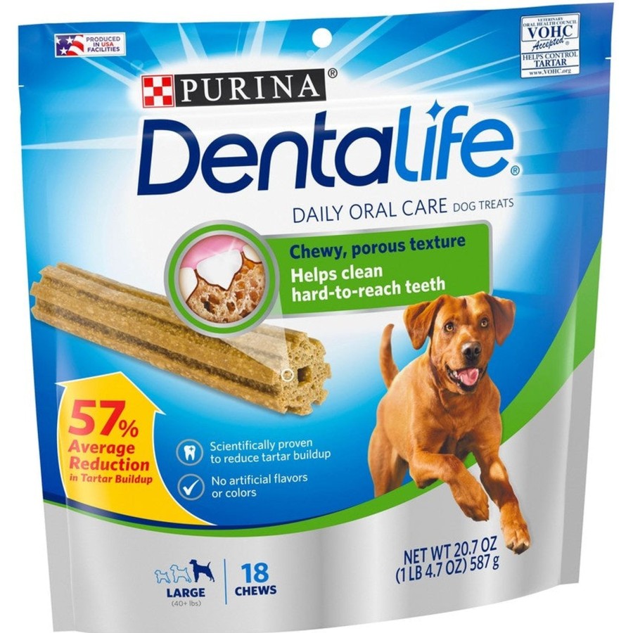 Dog Purina Dentalife | Purina Dentalife Daily Oral Care Adult Large Breed Chicken Flavor Dog Treats