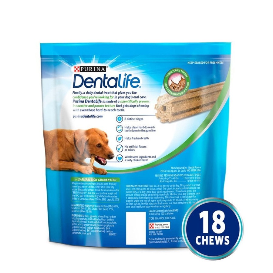 Dog Purina Dentalife | Purina Dentalife Daily Oral Care Adult Large Breed Chicken Flavor Dog Treats