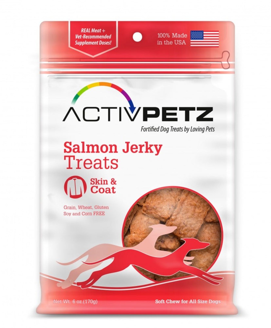 Dog Loving Pets | Loving Pets Activpetz Grain Free Salmon Jerky Skin And Coat Health Dog Treats