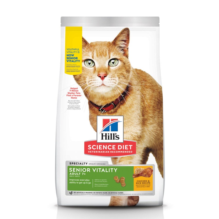 Cat Hill's Science Diet Dry Food | Hill'S Science Diet Adult 7+ Senior Vitality Chicken & Rice Recipe Dry Cat Food