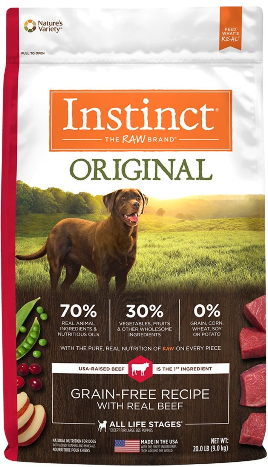 Dog Nature's Variety Freeze Dried | Instinct Original Grain Free Recipe With Real Beef Natural Dry Dog Food