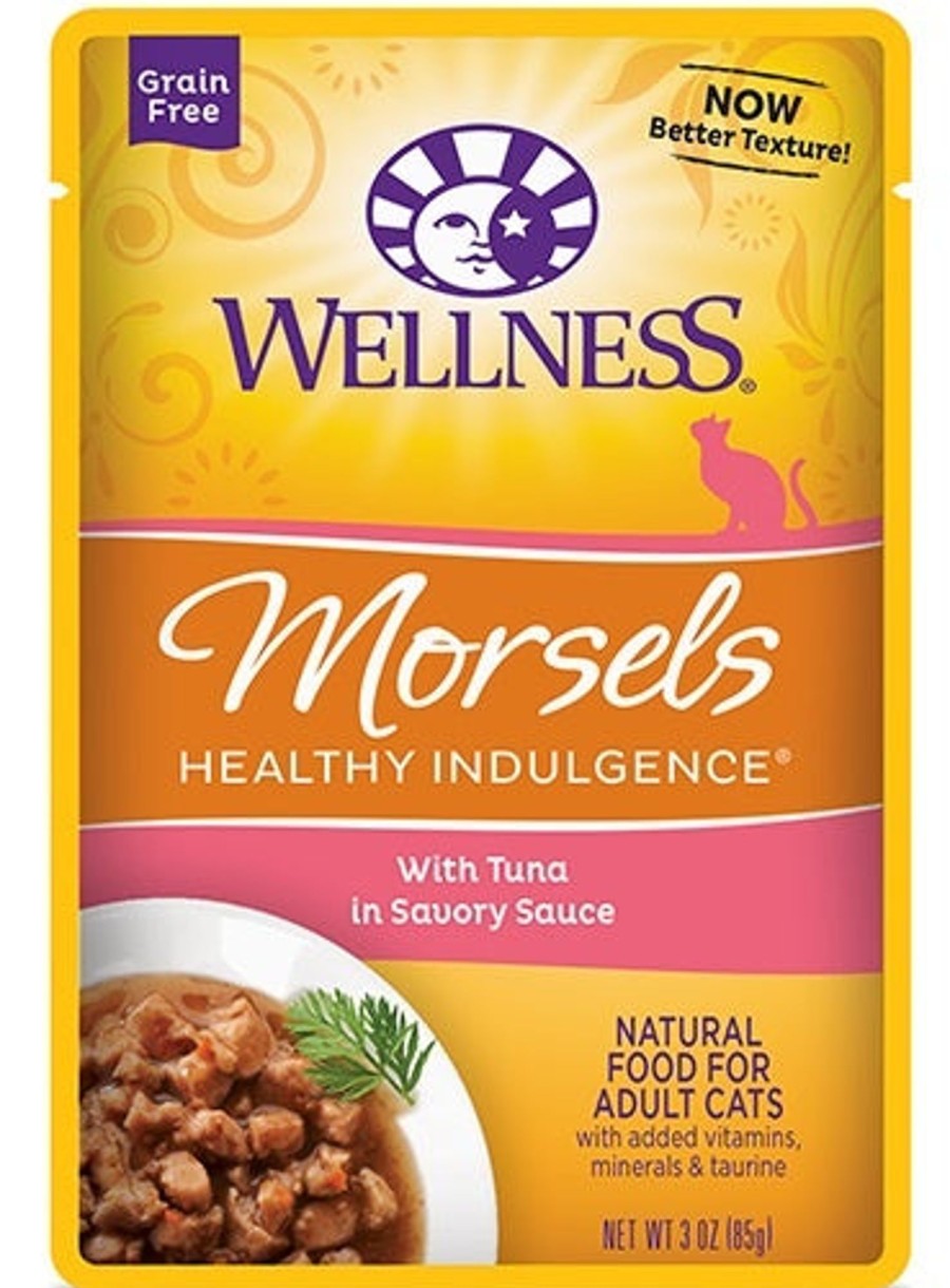 Cat Wellness Wet Food | Wellness Healthy Indulgence Natural Grain Free Morsels With Tuna In Savory Sauce Cat Food Pouch