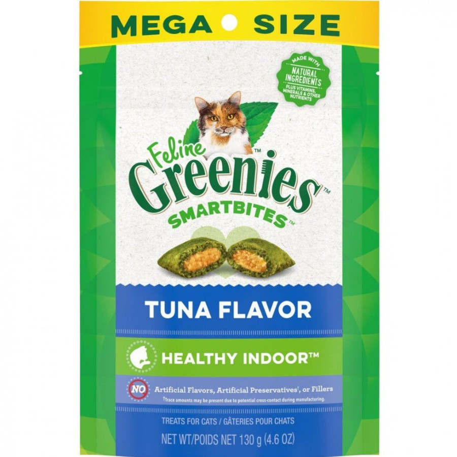 Cat Greenies | Greenies Feline Smartbites Healthy Indoor Natural Tuna Flavor Soft & Crunchy Adult Cat Treats