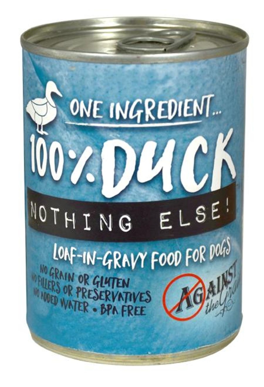 Dog Against the Grain Wet Food | Against The Grain Nothing Else Grain Free One Ingredient 100% Duck Canned Dog Food