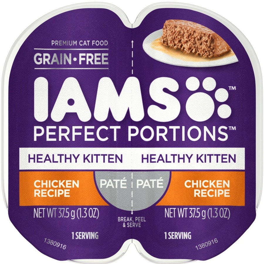 Cat IAMS Wet Food | Iams Perfect Portions Healthy Kitten Chicken Pate Wet Cat Food Tray