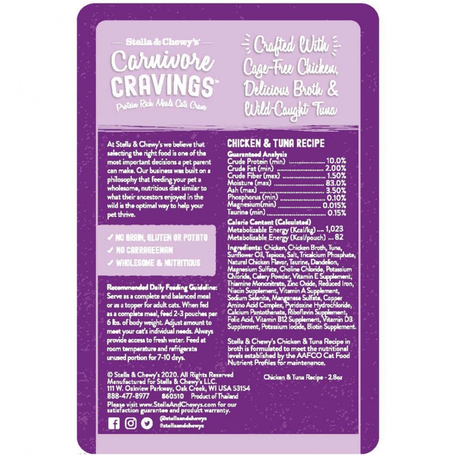 Cat Stella u0026 Chewy's Raw Natural Pet Food Wet Food | Stella & Chewy'S Carnivore Cravings Chicken & Tuna Recipe Wet Cat Food