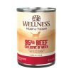 Dog Wellness Wet Food | Wellness Natural Grain Free 95% Beef Recipe Adult Wet Canned Dog Food