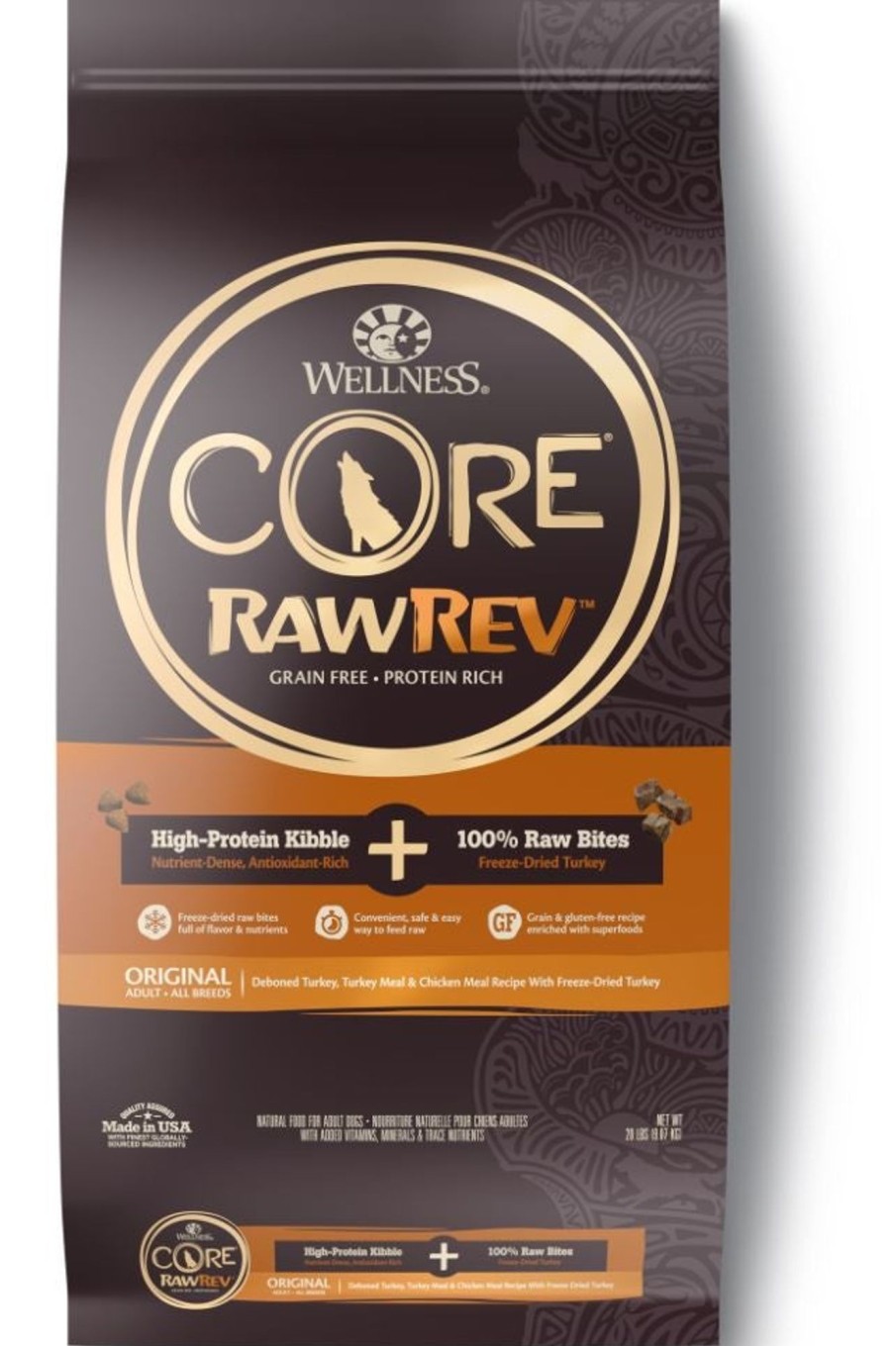 Dog Wellness Freeze Dried | Wellness Core Rawrev Natural Grain Free Original Turkey & Chicken With Freeze Dried Turkey Dry Dog Food