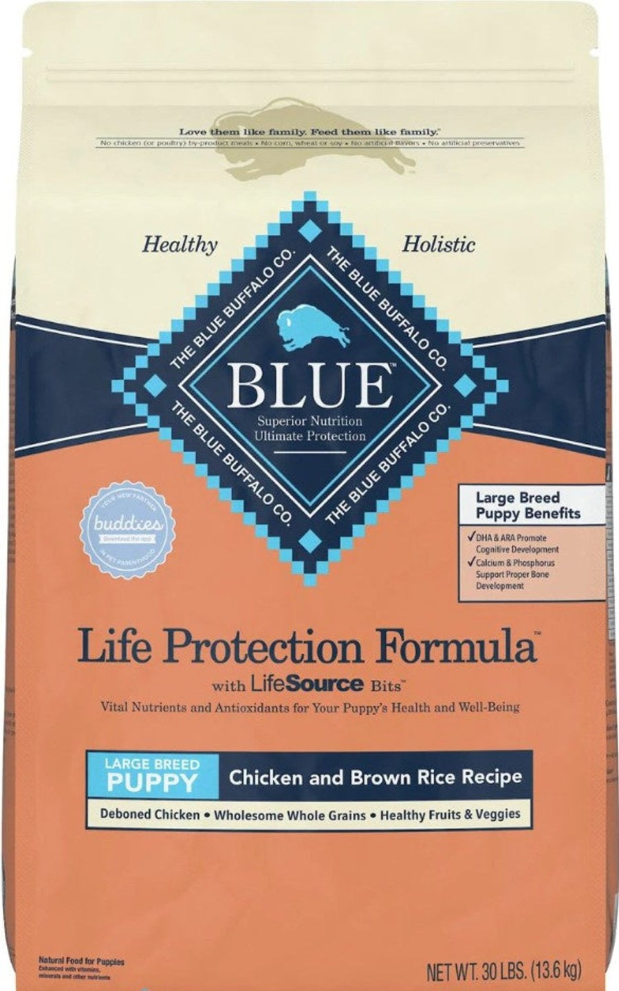 Dog Blue Buffalo Dry Food | Blue Buffalo Life Protection Formula Large Breed Puppy Chicken & Brown Rice Recipe Dry Dog Food