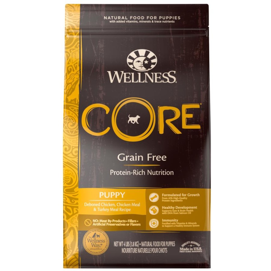 Dog Wellness Dry Food | Wellness Core Grain Free Natural Puppy Health Chicken & Turkey Recipe Dry Dog Food