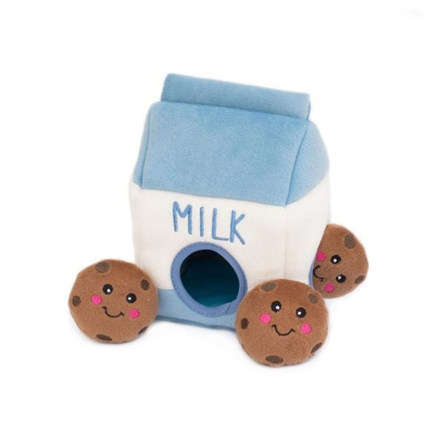 Dog ZippyPaws | Zippypaws Zippy Burrow Milk & Cookies Hide & Seek Puzzle Dog Toy