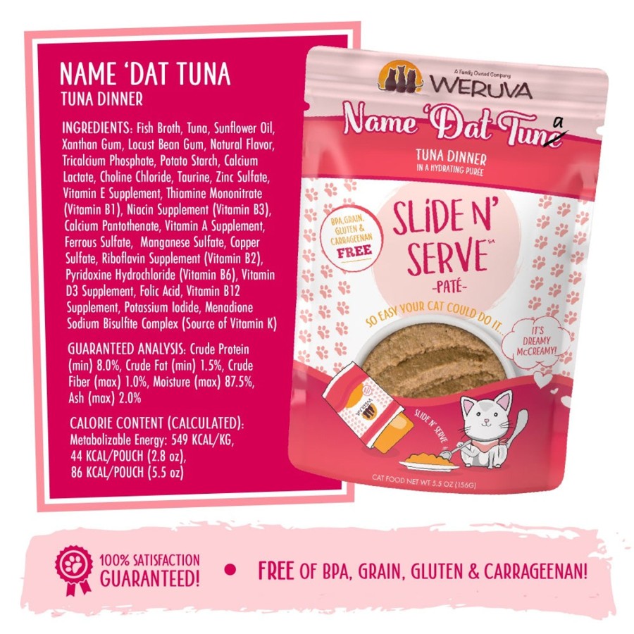 Cat Weruva Wet Food | Weruva Slide N' Serve Grain Free Name 'Dat Tuna Tuna Dinner Wet Cat Food Pouch