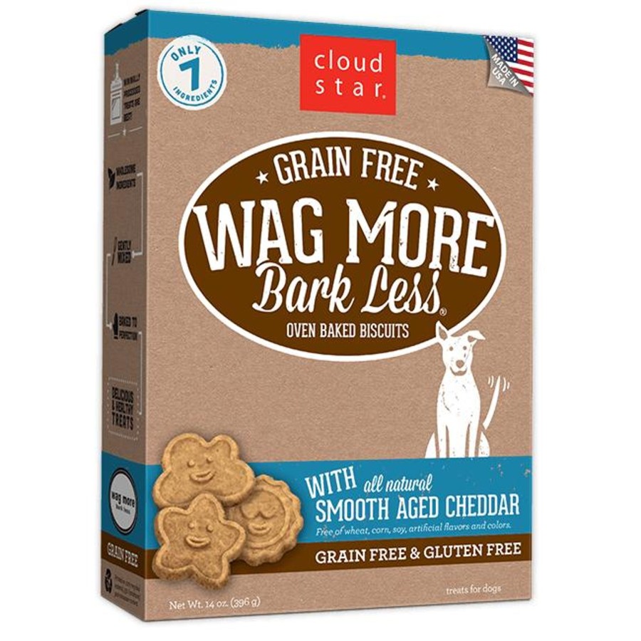 Dog Cloud Star | Cloud Star Wag More Bark Less Oven Baked Gain Free Smooth Aged Cheddar Dog Treats