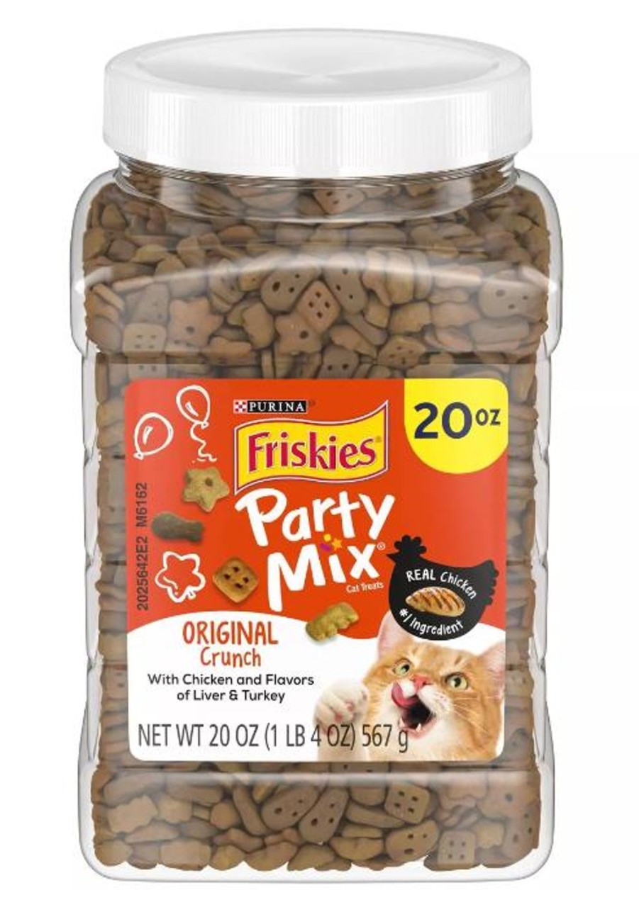 Cat Friskies | Friskies Party Mix Crunch Original Chicken, Liver And Turkey Cat Treats