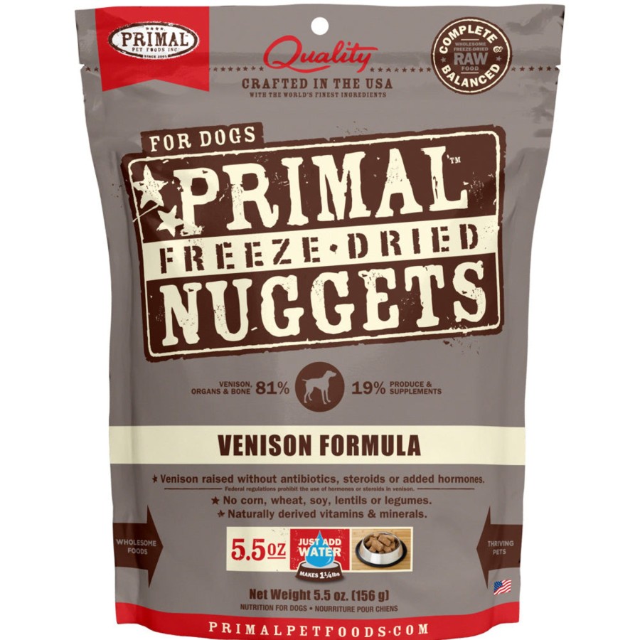 Dog Primal | Primal Freeze Dried Nuggets Grain Free Venison Formula Complete Diet For Dogs