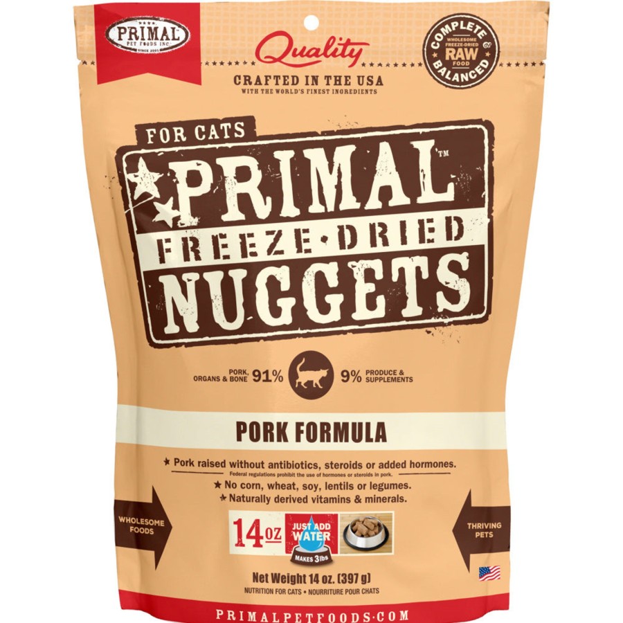 Cat Primal Freeze Dried | Primal Freeze-Dried Nuggets Grain Free Pork Formula Complete Diet Cat Food