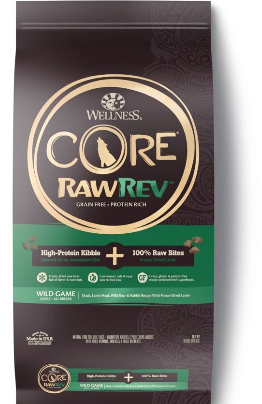 Dog Wellness | Wellness Core Rawrev Natural Grain Free Wild Game Duck, Lamb, Wild Boar & Rabbit With Freeze Dried Lamb Dry Dog Food