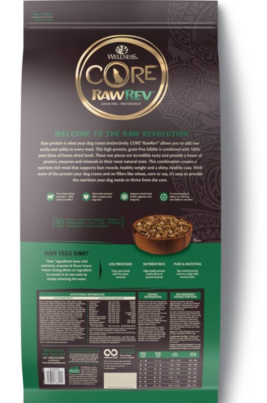 Dog Wellness | Wellness Core Rawrev Natural Grain Free Wild Game Duck, Lamb, Wild Boar & Rabbit With Freeze Dried Lamb Dry Dog Food