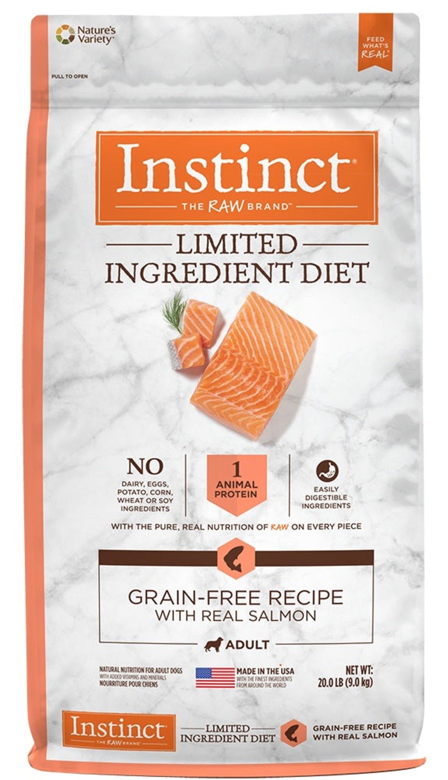 Dog Nature's Variety | Instinct Limited Ingredient Adult Diet Grain Free Real Salmon Recipe Natural Dry Dog Food