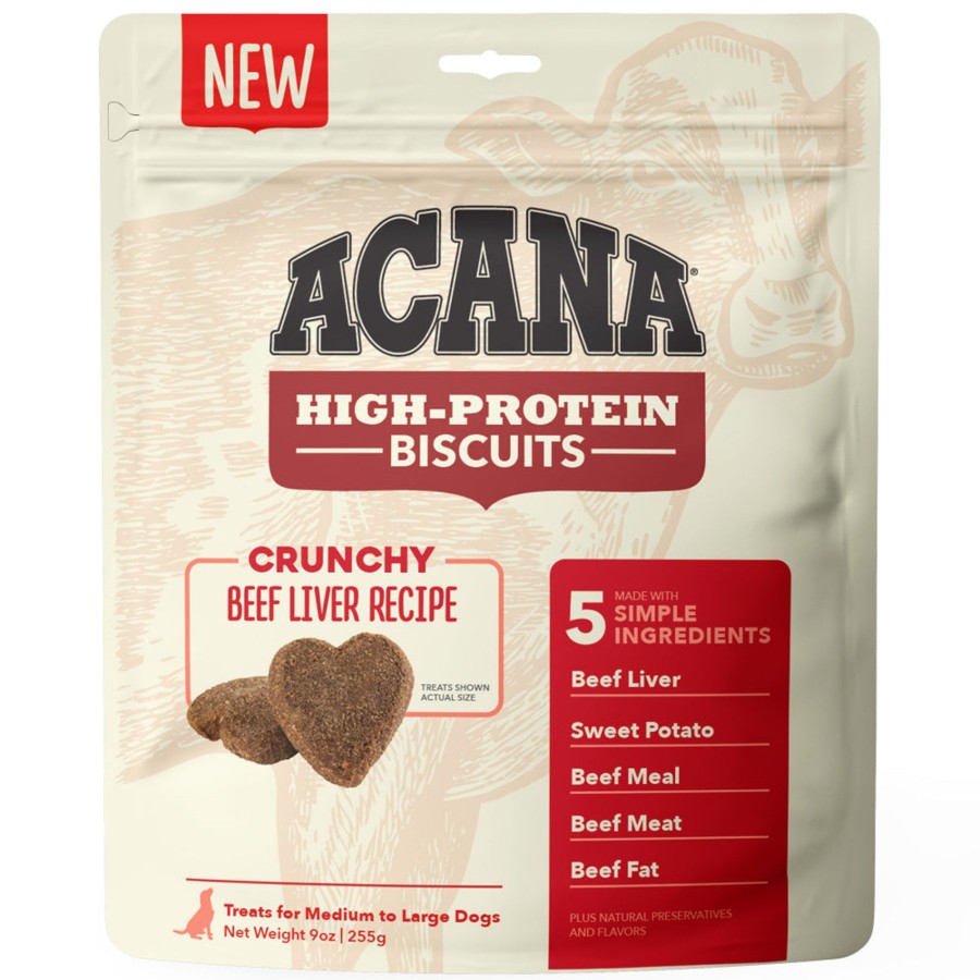 Dog ACANA | Acana Crunchy Biscuits High-Protein Beef Liver Recipe Dog Treats