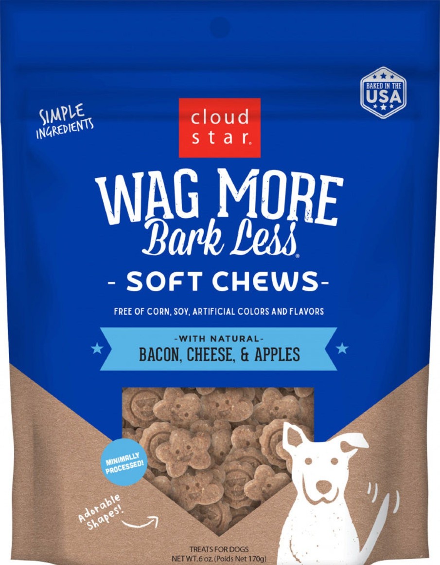 Dog Cloud Star | Cloud Star Wag More Bark Less Soft Chews Bacon Cheese & Apples Dog Treats