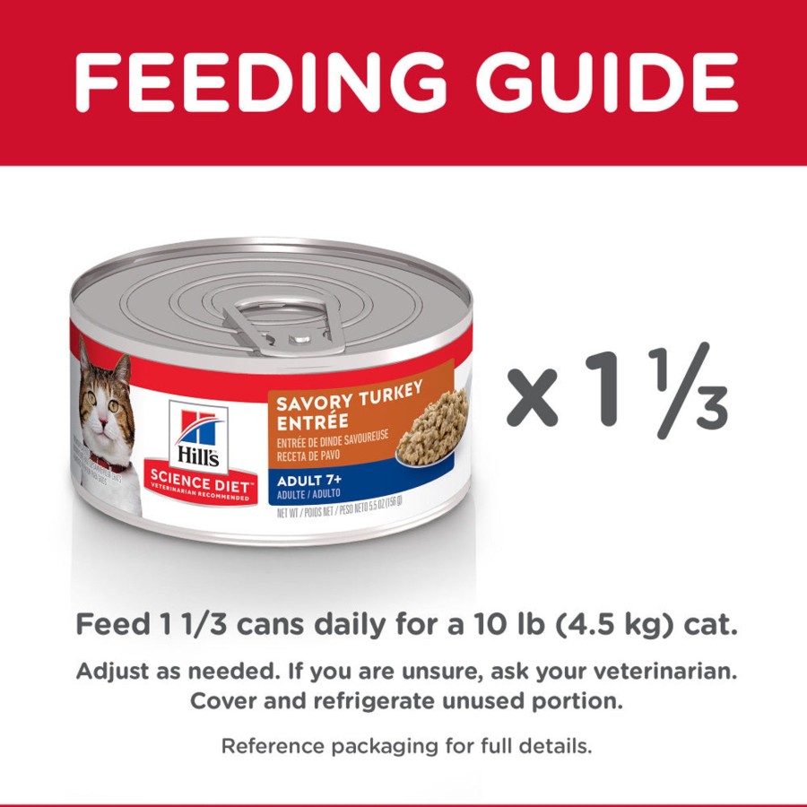 Cat Hill's Science Diet Wet Food | Hill'S Science Diet Adult 7+ Savory Turkey Entree Canned Cat Food