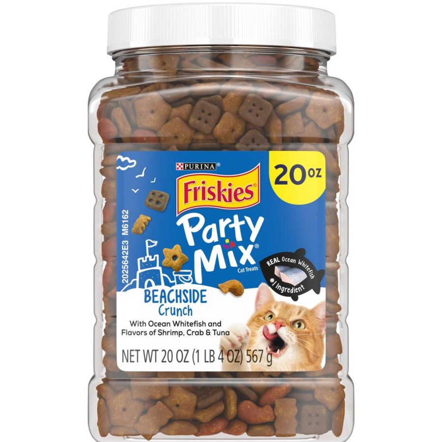 Cat Friskies | Friskies Party Mix Crunch Beachside Shrimp, Crab And Tuna Cat Treats