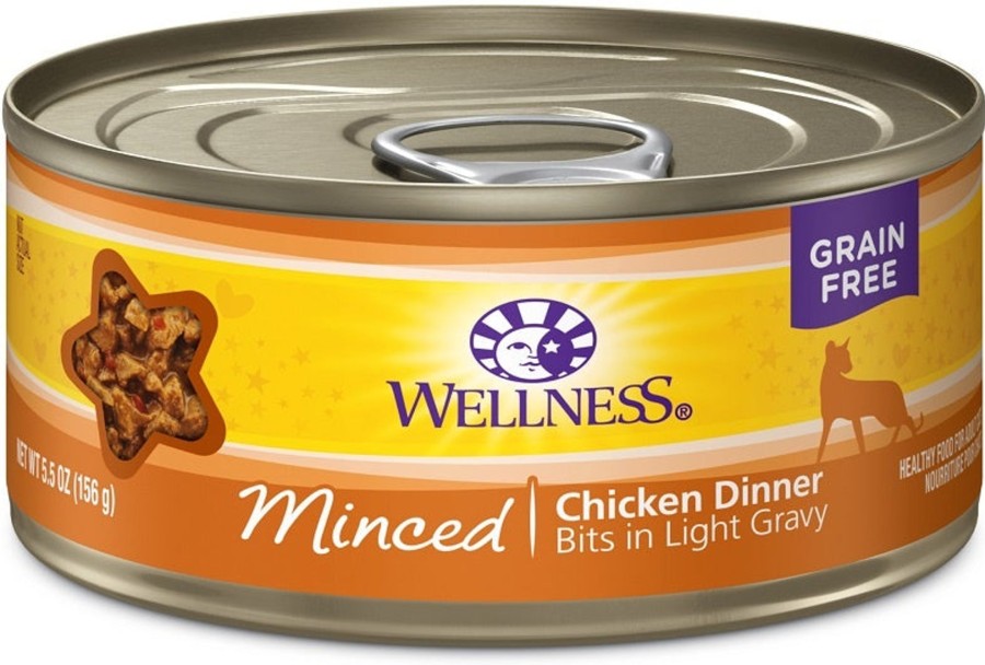 Cat Wellness Wet Food | Wellness Grain Free Natural Minced Chicken Dinner Wet Canned Cat Food