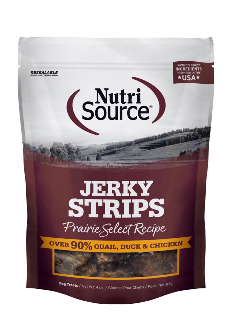 Dog NutriSource | Nutrisource Prairie Select Jerky Strips 90% Quail, Duck, & Chicken Grain Free Treats