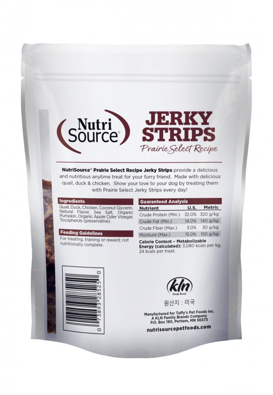 Dog NutriSource | Nutrisource Prairie Select Jerky Strips 90% Quail, Duck, & Chicken Grain Free Treats