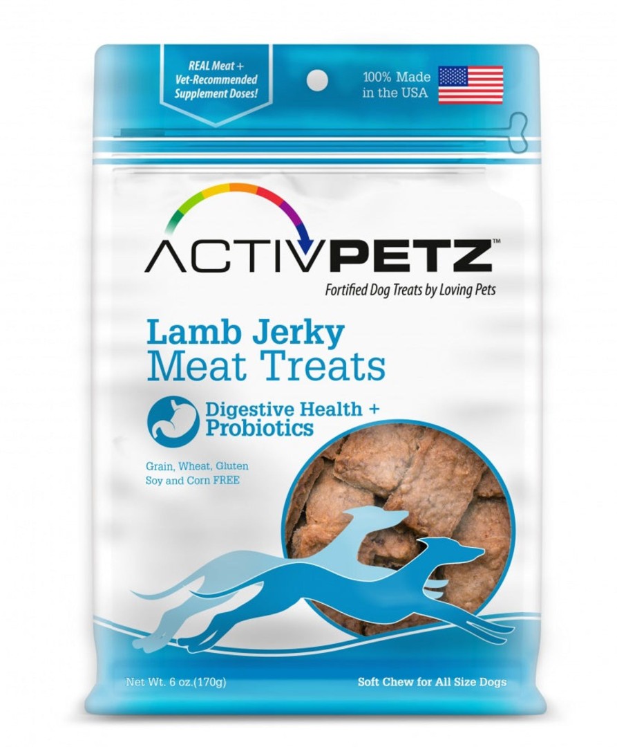 Dog Loving Pets | Loving Pets Activpetz Grain Free Lamb Jerky Digestive Health And Probiotics Dog Treats